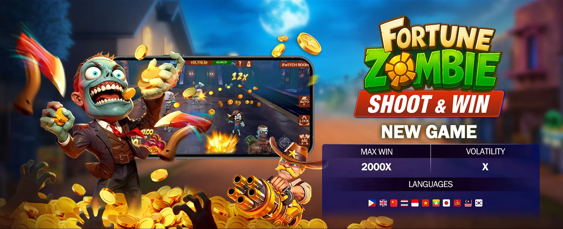 Dynamic online casino registration banner with vibrant gold and black theme, showcasing exciting casino games and a welcoming atmosphere for new players in the Philippines.